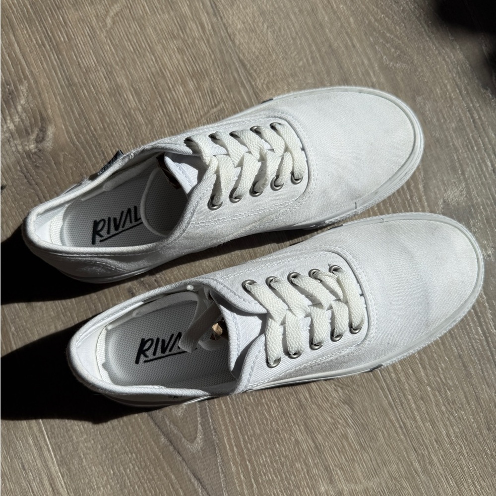 RIVAL White Canvas Sneakers-Size US6.5-EU 36.5 - Picture 4 of 8